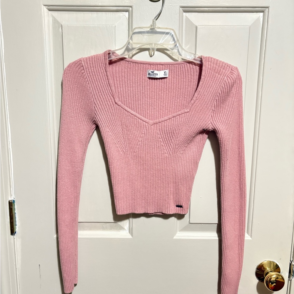 Hollister Light Pink Ribbed Sweater